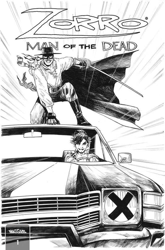 Zorro Man Of The Dead #1 (Of 4) Cover L Ramos Black & White (Mature)