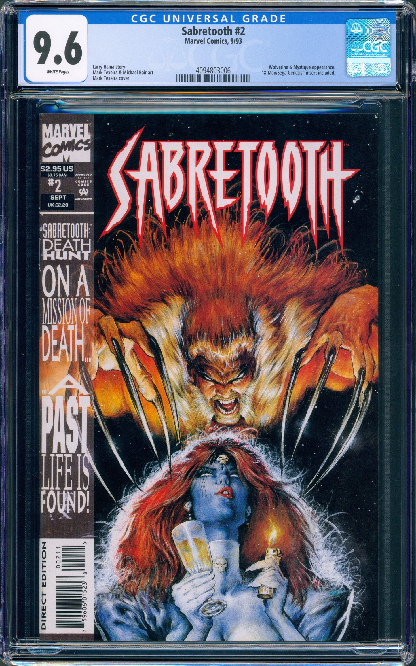 CGC 9.6 Sabertooth #2 Newsstand