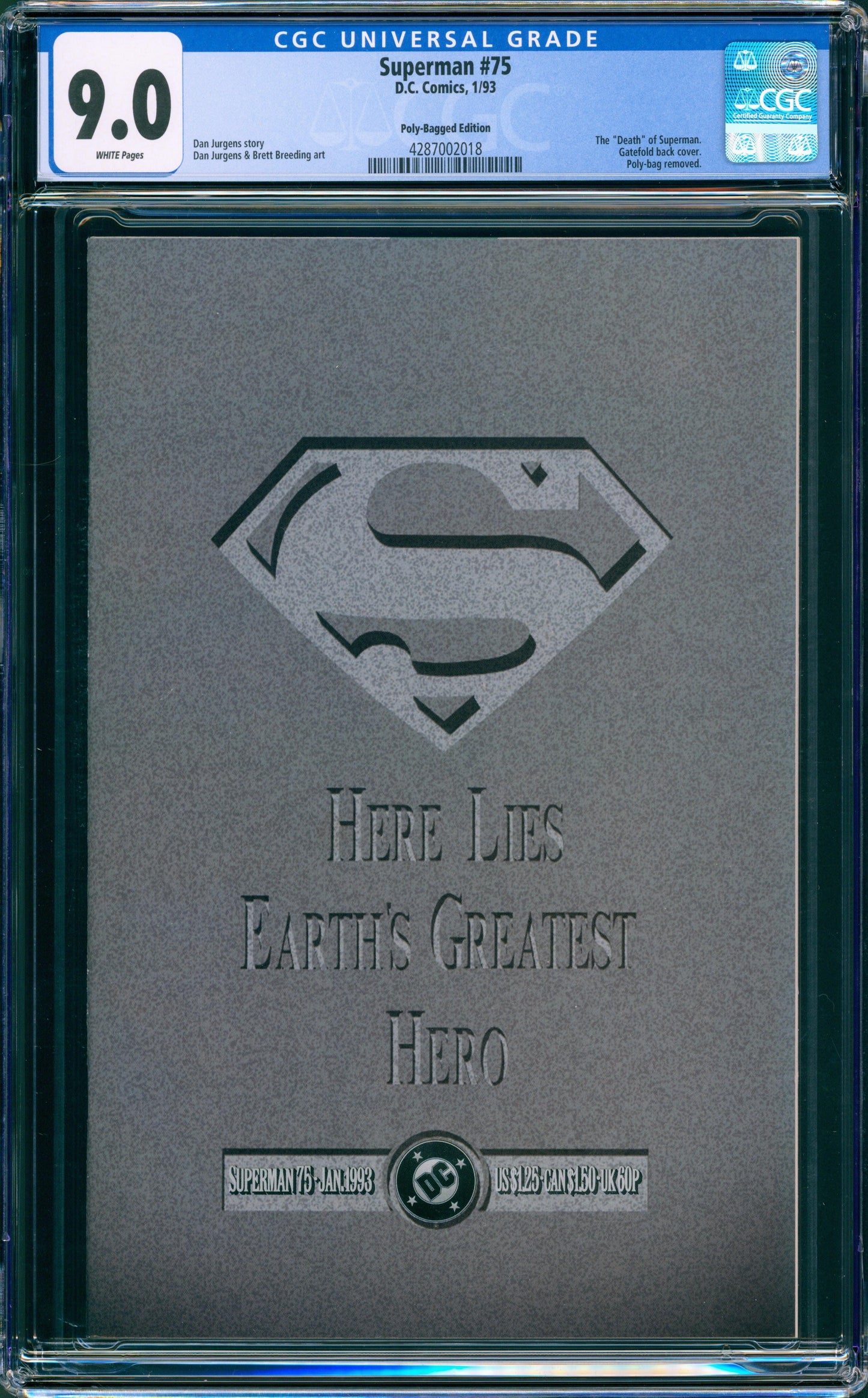 CGC 9.0 Superman #75